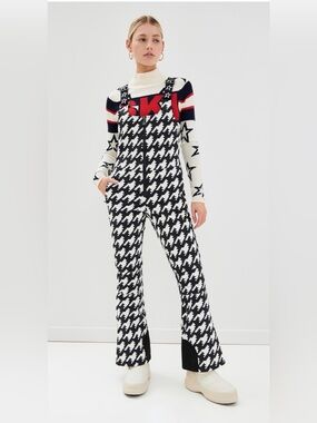 Perfect Moment Houndstooth Print JB bib Ski Pants Bibs Salopettes Small NWT